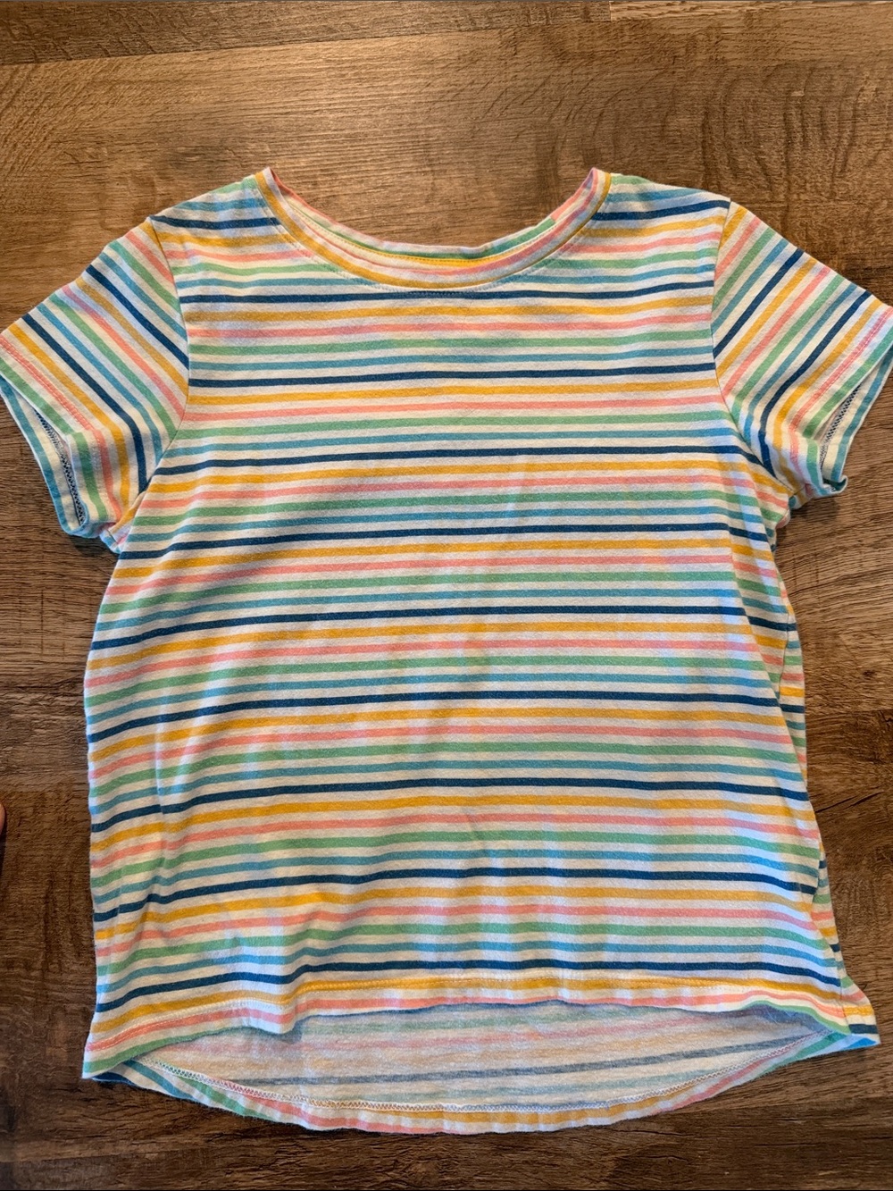 Old Navy Rainbow Stripe Short Sleeve Tee - Pastel Multicolor